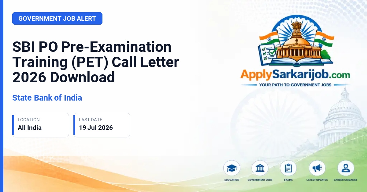 State Bank of India (SBI) - Probationary Officer Official Notification Poster & Schedule