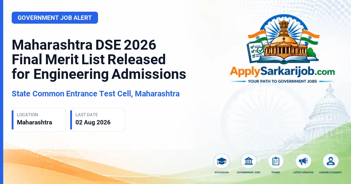 Directorate of Technical Education (DTE), Maharashtra - Direct Second Year Engineering (B.E./B.Tech) Official Notification Poster & Schedule