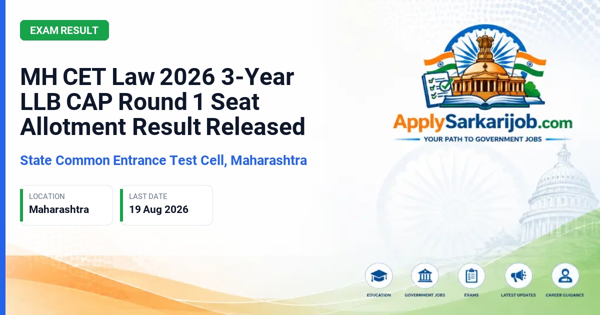 State Common Entrance Test Cell, Maharashtra (CET Cell Maharashtra) - 3-Year LLB Admission Official Notification Poster & Schedule