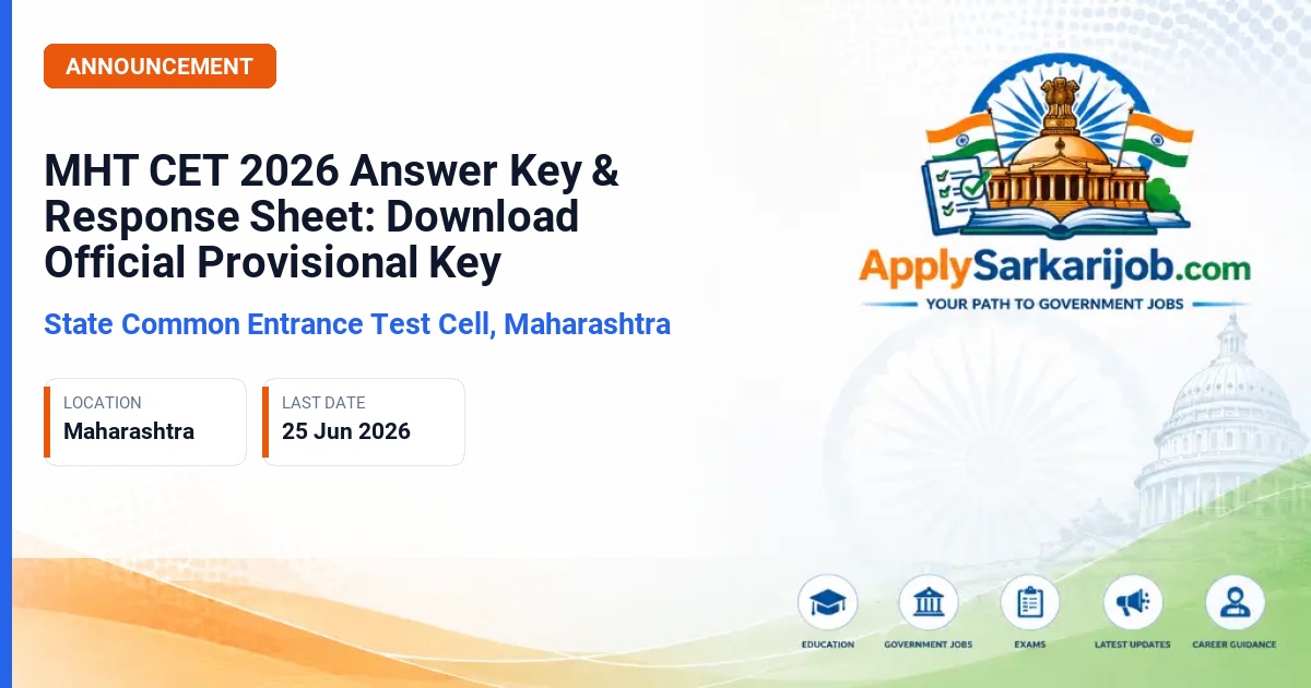 State Common Entrance Test Cell, Maharashtra (CET Cell Maharashtra) - MHT CET 2026 Entrance Examination Official Notification Poster & Schedule