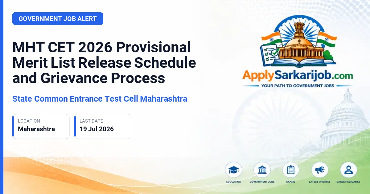 State Common Entrance Test Cell, Maharashtra (CET Cell Maharashtra) - Admission for BE/BTech and Pharmacy Official Notification Poster & Schedule
