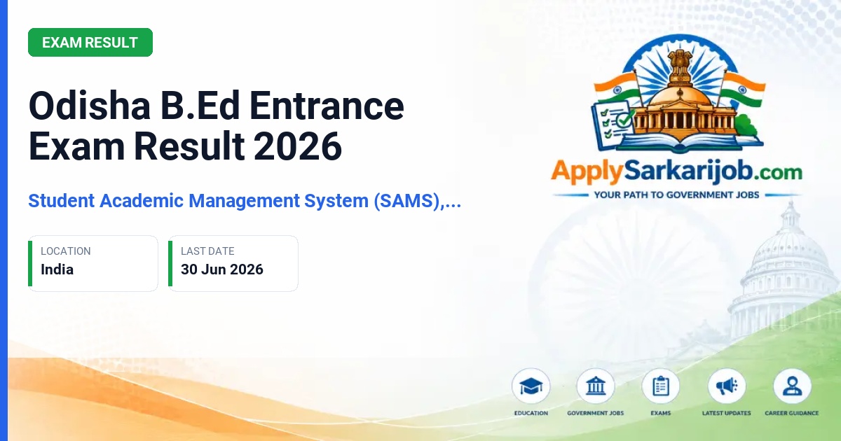 Department of Higher Education, Government of Odisha - B.Ed. / B.H.Ed. / M.Ed. Entrance 2026 Official Notification Poster & Schedule