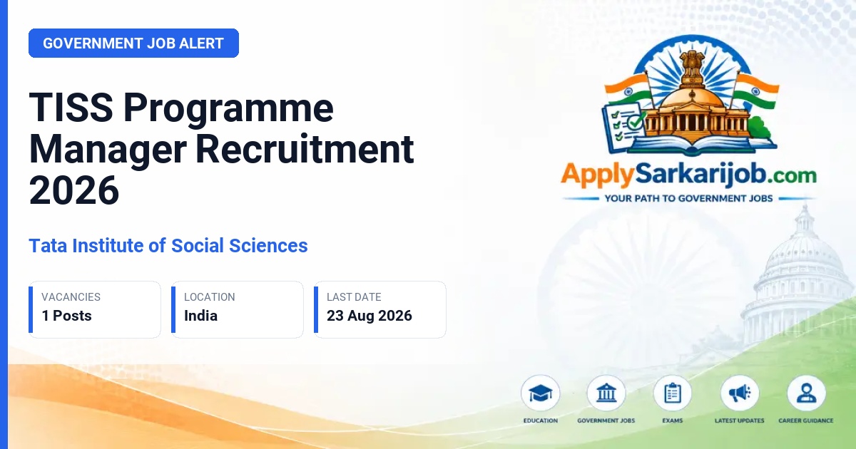 Tata Institute of Social Sciences (TISS) - Programme Manager Official Notification Poster & Schedule