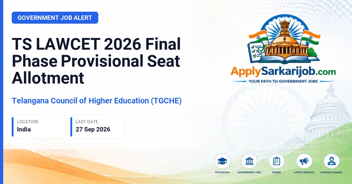 Telangana Council of Higher Education (TGCHE) - Final Phase Provisional Seat Allotment Official Notification Poster & Schedule