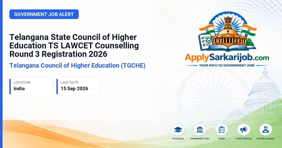 Telangana Council of Higher Education (TGCHE) - 3-Year and 5-Year LLB Courses Official Notification Poster & Schedule