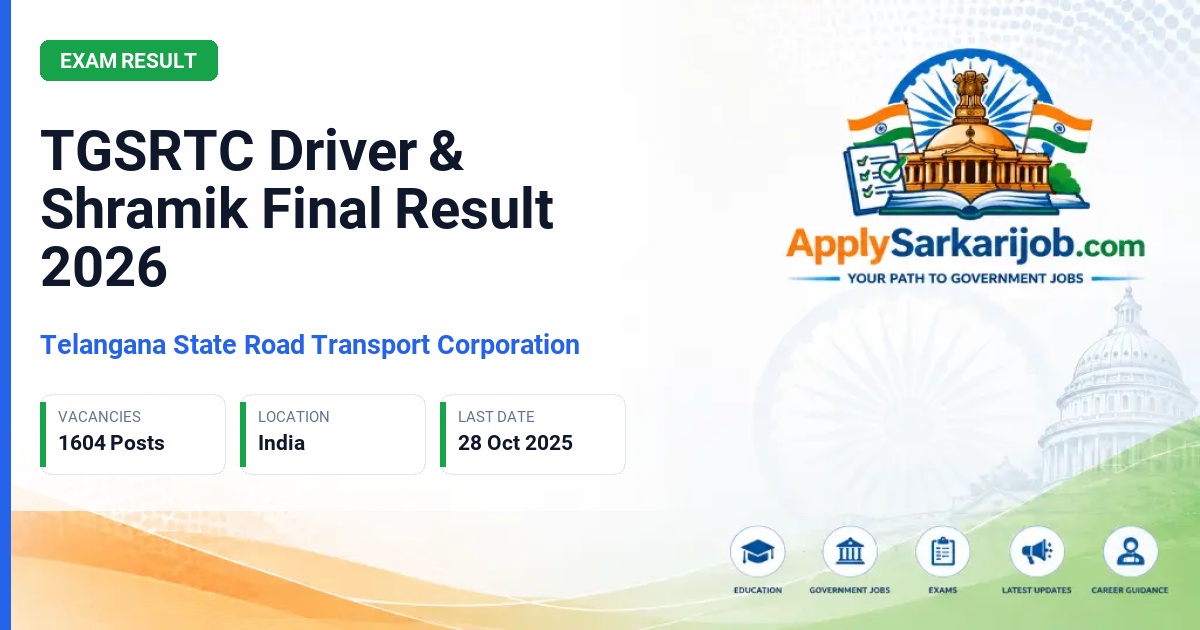 Telangana State Level Police Recruitment Board (TSLPRB) - Driver and Shramik Official Notification Poster & Schedule