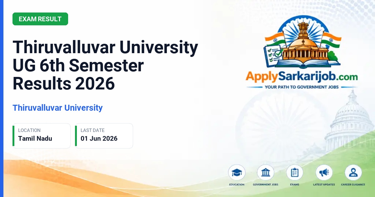 Thiruvalluvar University - Thiruvalluvar University UG 6th Semester Results 2026 Official Notification Poster & Schedule