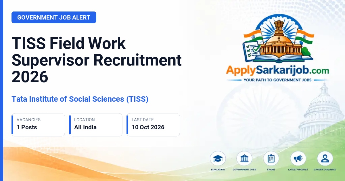 Tata Institute of Social Sciences (TISS) - Field Work Supervisor Official Notification Poster & Schedule