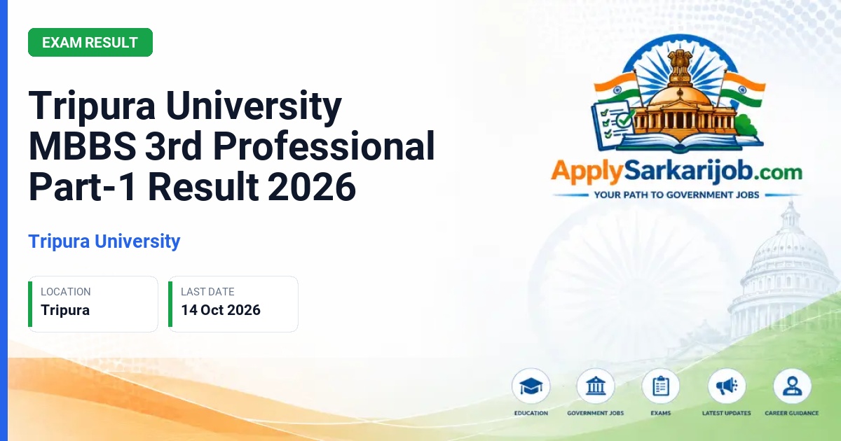 Tripura University - MBBS 3rd Professional Part-1 Examinations Official Notification Poster & Schedule