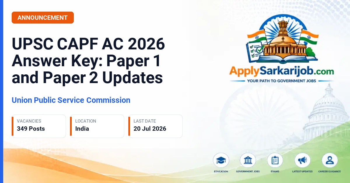 Union Public Service Commission (UPSC) - Assistant Commandant Official Notification Poster & Schedule