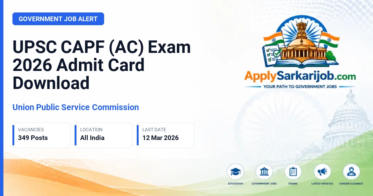 Union Public Service Commission (UPSC) - Assistant Commandant Official Notification Poster & Schedule