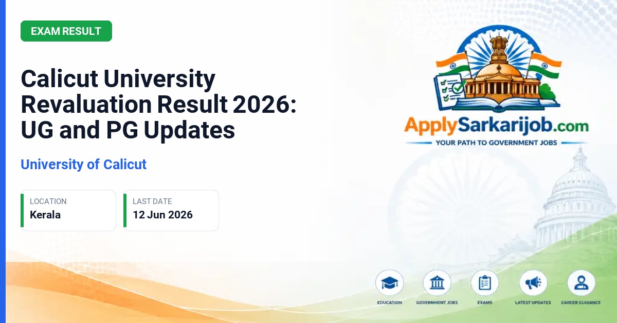 University of Calicut - Calicut University Revaluation Result 2026: UG and PG Updates Official Notification Poster & Schedule