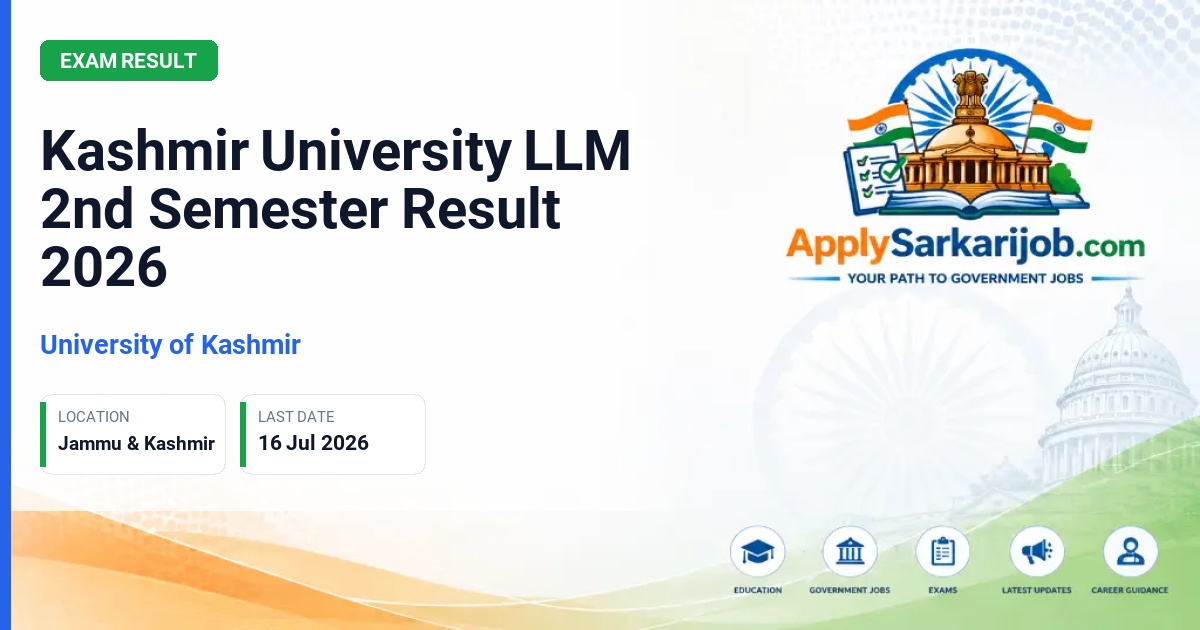 Kashmir University - LLM 2nd Semester Official Notification Poster & Schedule