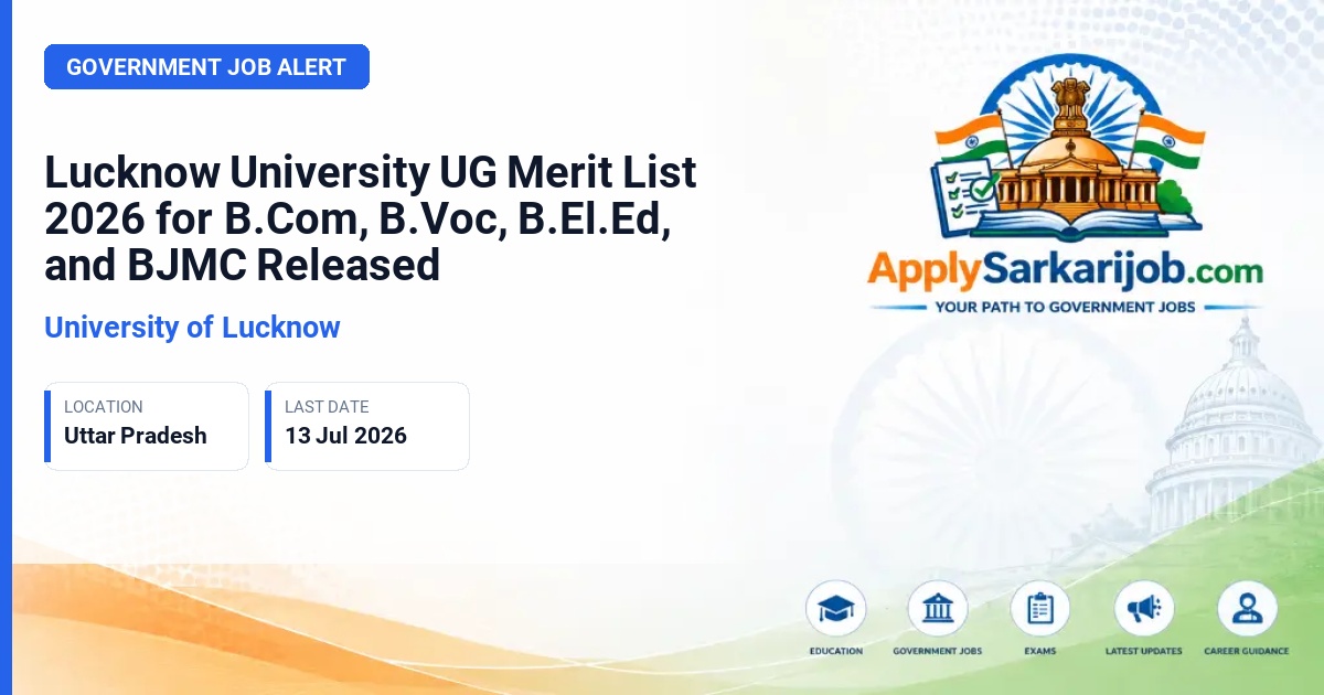 University of Lucknow - UG Admission 2026 Official Notification Poster & Schedule