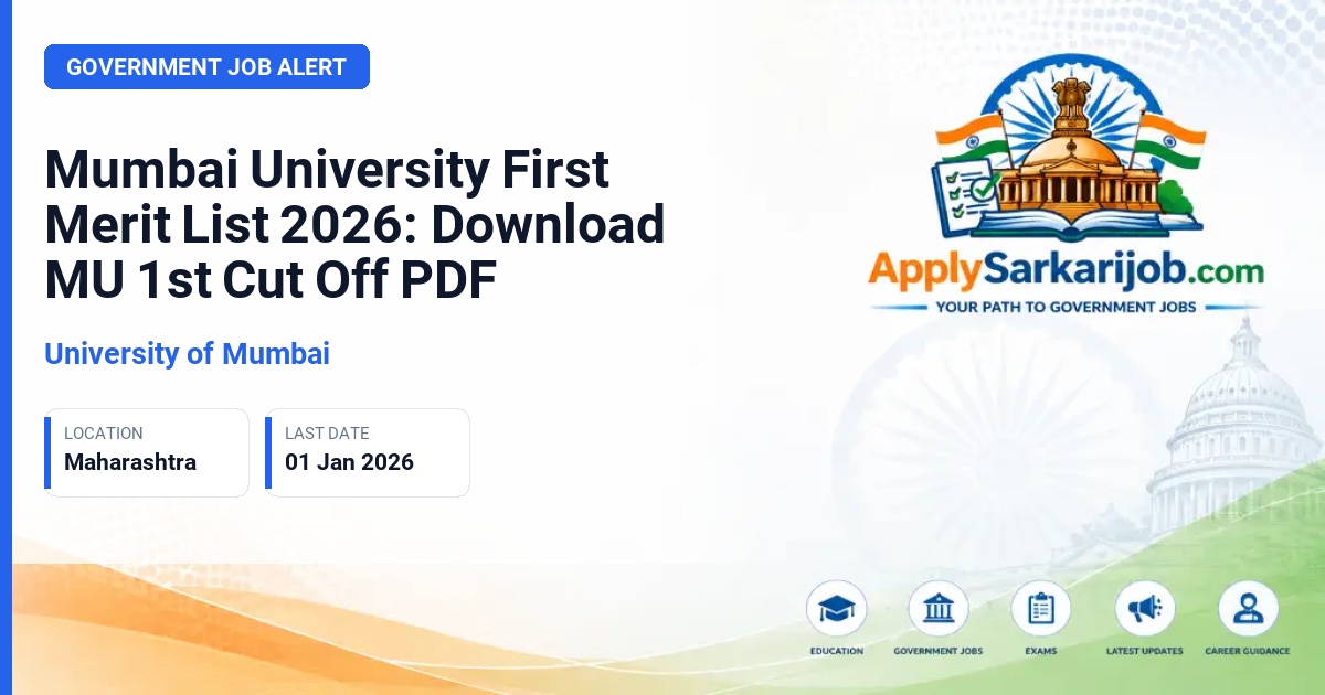 University of Mumbai - First Year Undergraduate Courses Official Notification Poster & Schedule