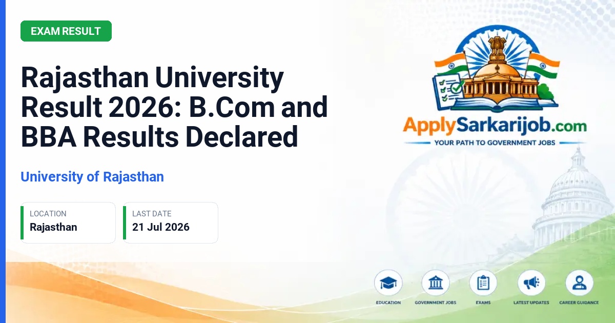 University of Rajasthan - Rajasthan University Result 2026: B.Com and BBA Results Declared Official Notification Poster & Schedule