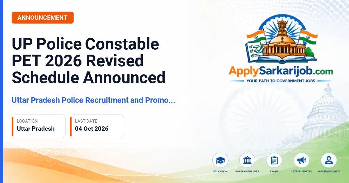 Uttar Pradesh Police Recruitment and Promotion Board (UPPRPB), Lucknow - Constable Civil Police and equivalent posts Official Notification Poster & Schedule