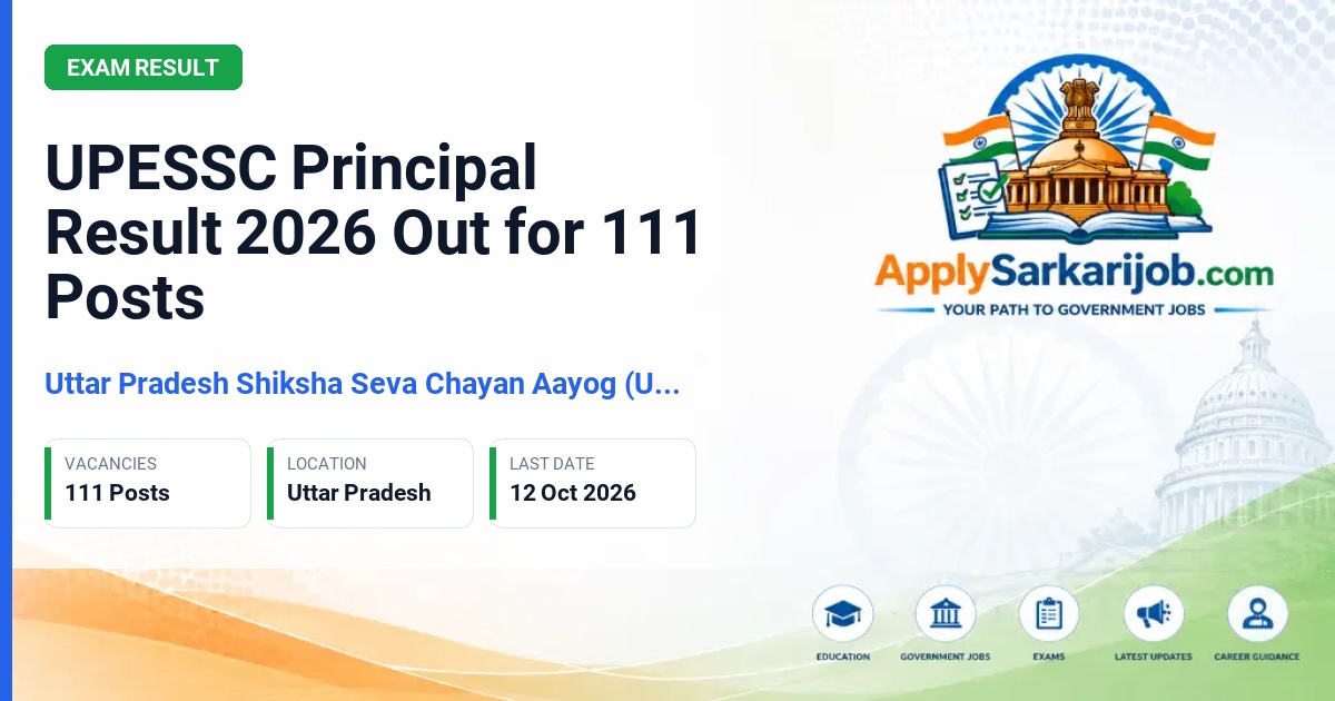Uttar Pradesh Shiksha Seva Chayan Aayog (UPESSC) - Principal Official Notification Poster & Schedule