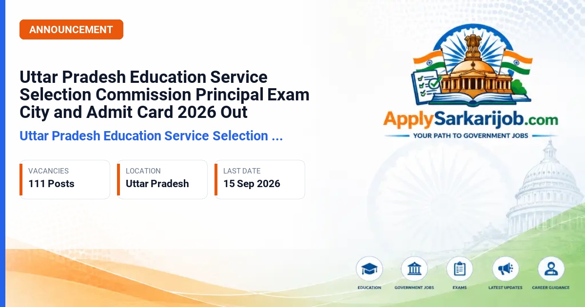 Staff Selection Commission (SSC) - Principal (Higher Education) Official Notification Poster & Schedule