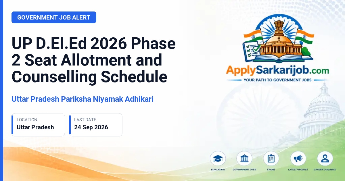 Examination Regulatory Authority (Pariksha Niyamak Pradhikari), Prayagraj, Uttar Pradesh - Diploma in Elementary Education (D.El.Ed / BTC) Official Notification Poster & Schedule