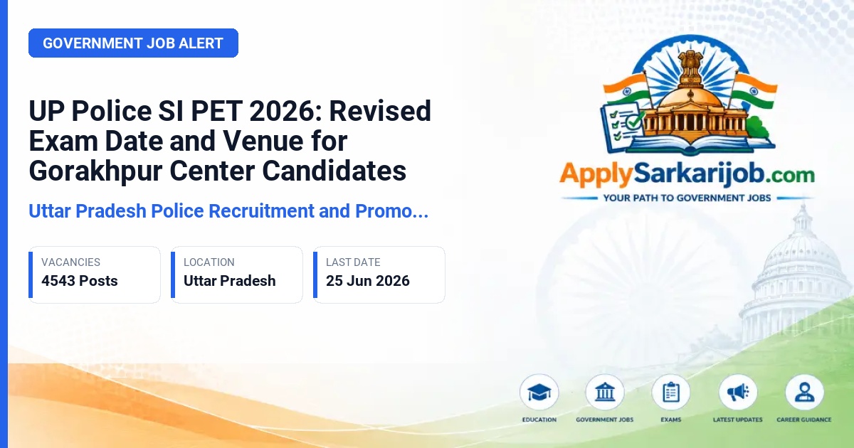 Uttar Pradesh Police Recruitment and Promotion Board (UPPRPB) - Sub Inspector Official Notification Poster & Schedule
