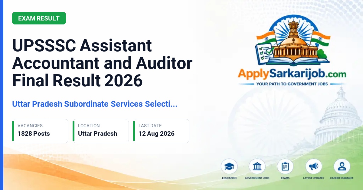 Uttar Pradesh Subordinate Services Selection Commission (UPSSSC) - Assistant Accountant and Auditor Official Notification Poster & Schedule