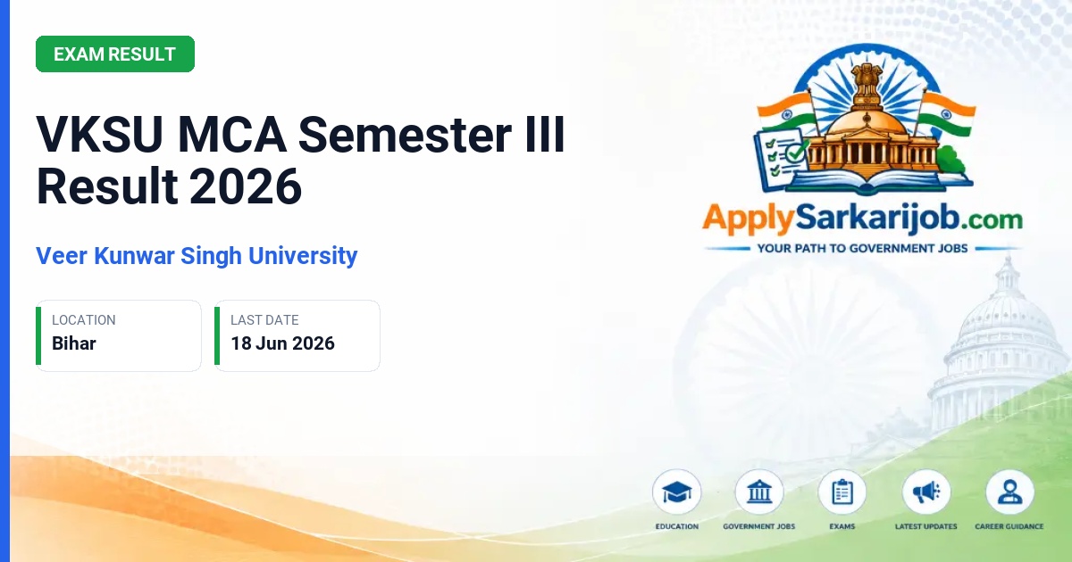 Veer Kunwar Singh University - VKSU MCA Semester III Result 2026 Official Notification Poster & Schedule