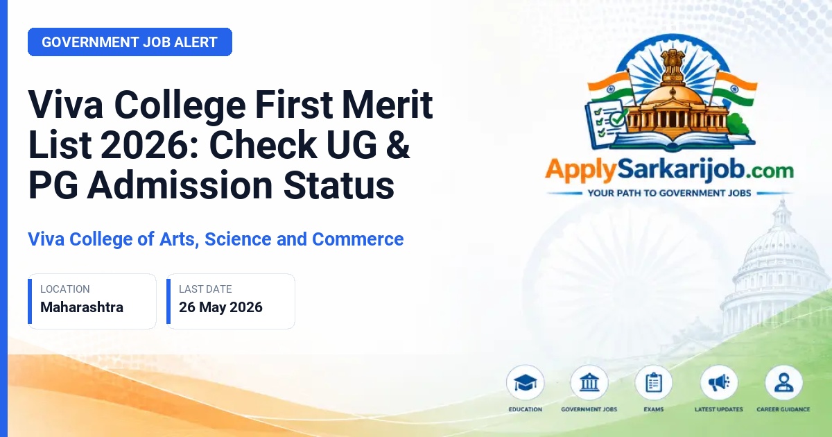 Viva College of Arts, Science and Commerce - Viva College First Merit List 2026: Check UG & PG Admission Status Official Notification Poster & Schedule