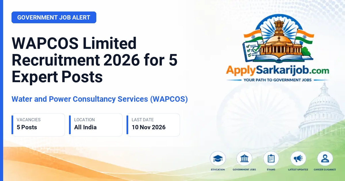 Water and Power Consultancy Services (WAPCOS) - Expert Posts Official Notification Poster & Schedule