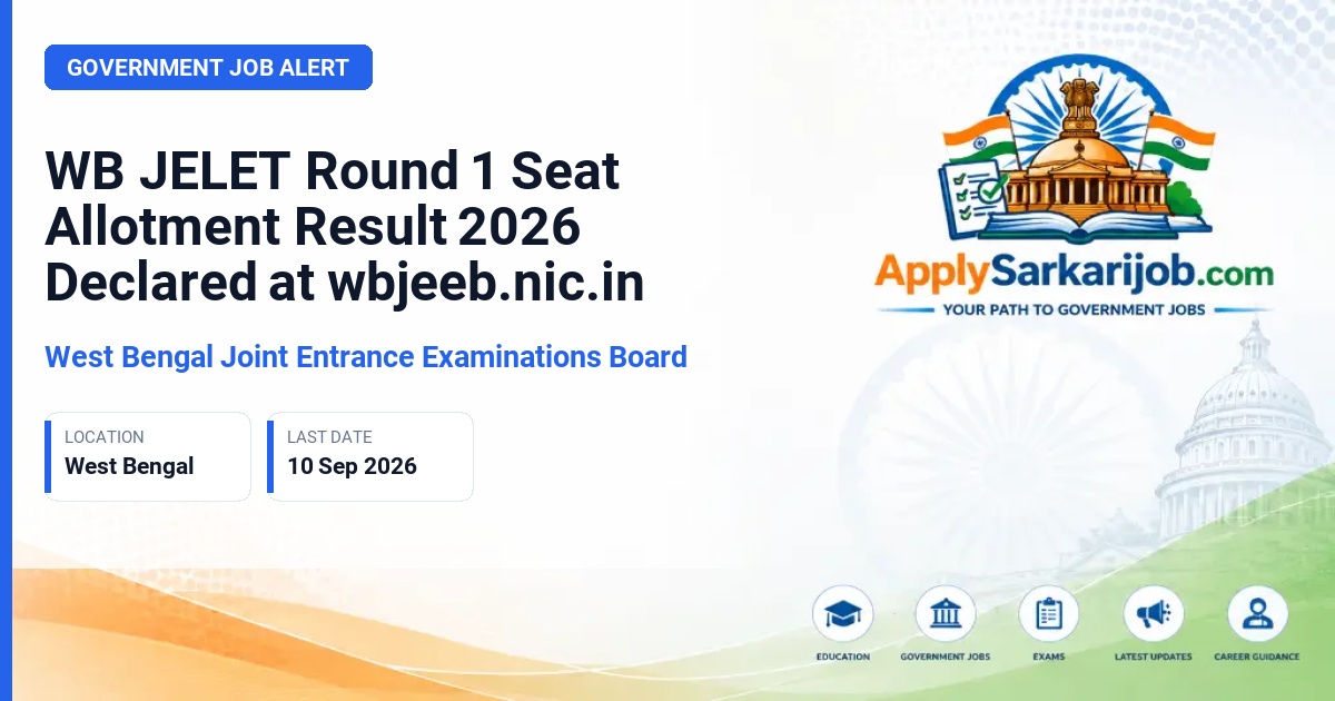 West Bengal Joint Entrance Examinations Board (WBJEEB) - JELET 2026 Lateral Entry Admission (B.E / B.Tech / B.Pharm) Official Notification Poster & Schedule