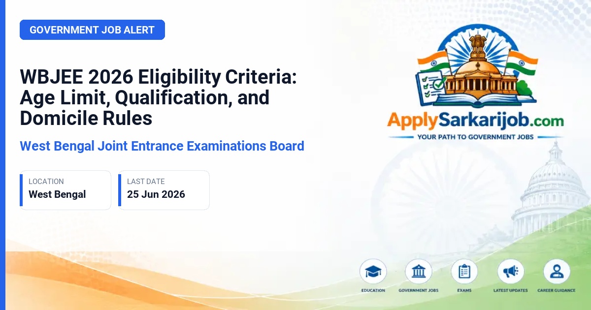 West Bengal Joint Entrance Examinations Board (WBJEEB) - WBJEE 2026 Entrance Examination Official Notification Poster & Schedule