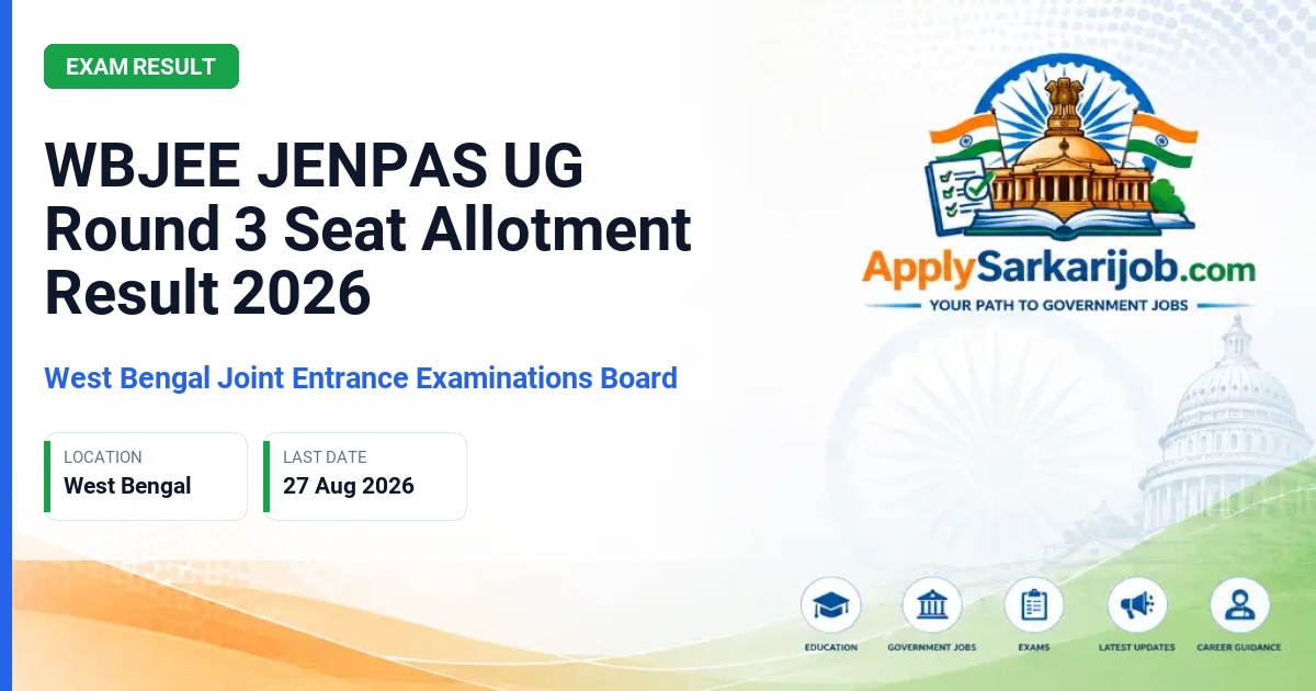 West Bengal Joint Entrance Examinations Board (WBJEEB) - Undergraduate Courses (Nursing/Paramedical/Allied Sciences) Official Notification Poster & Schedule