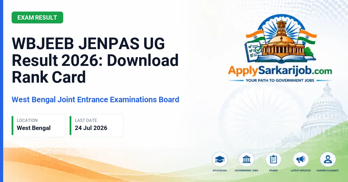 West Bengal Joint Entrance Examinations Board (WBJEEB) - JENPAS UG 2026 Entrance Examination Official Notification Poster & Schedule