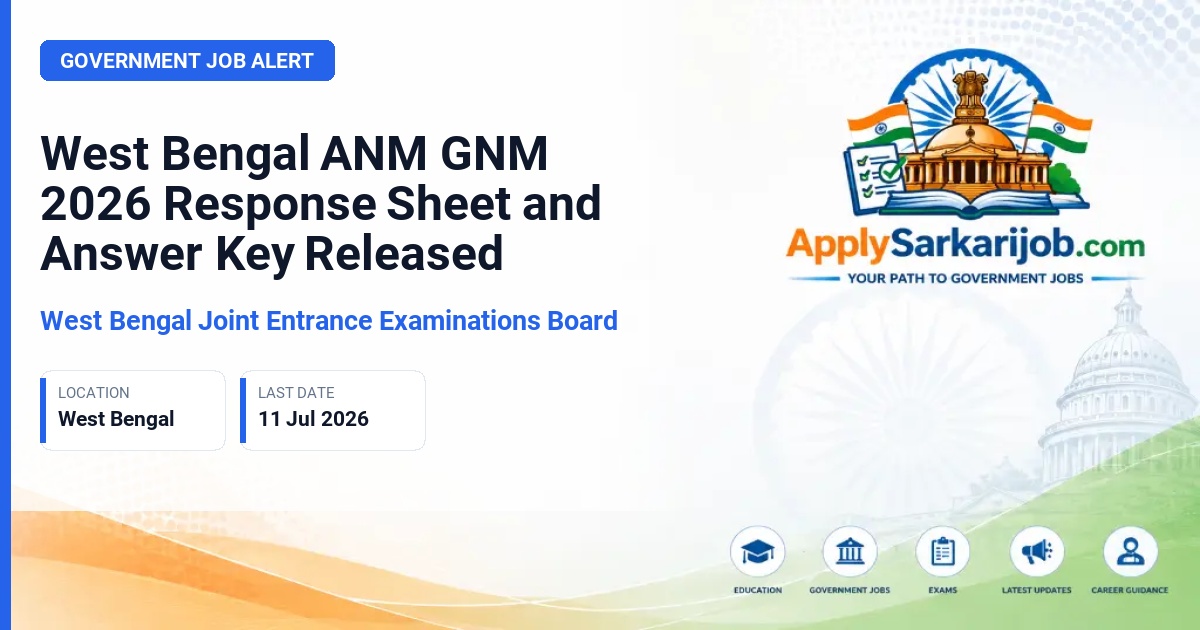 West Bengal Joint Entrance Examinations Board (WBJEEB) - ANM (R) & GNM Nursing Admission 2026 Official Notification Poster & Schedule