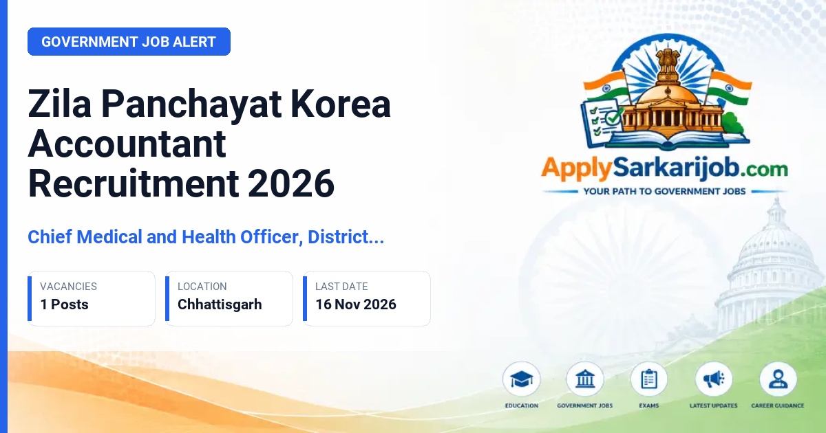 Chief Medical and Health Officer, District Korea - Accountant Official Notification Poster & Schedule
