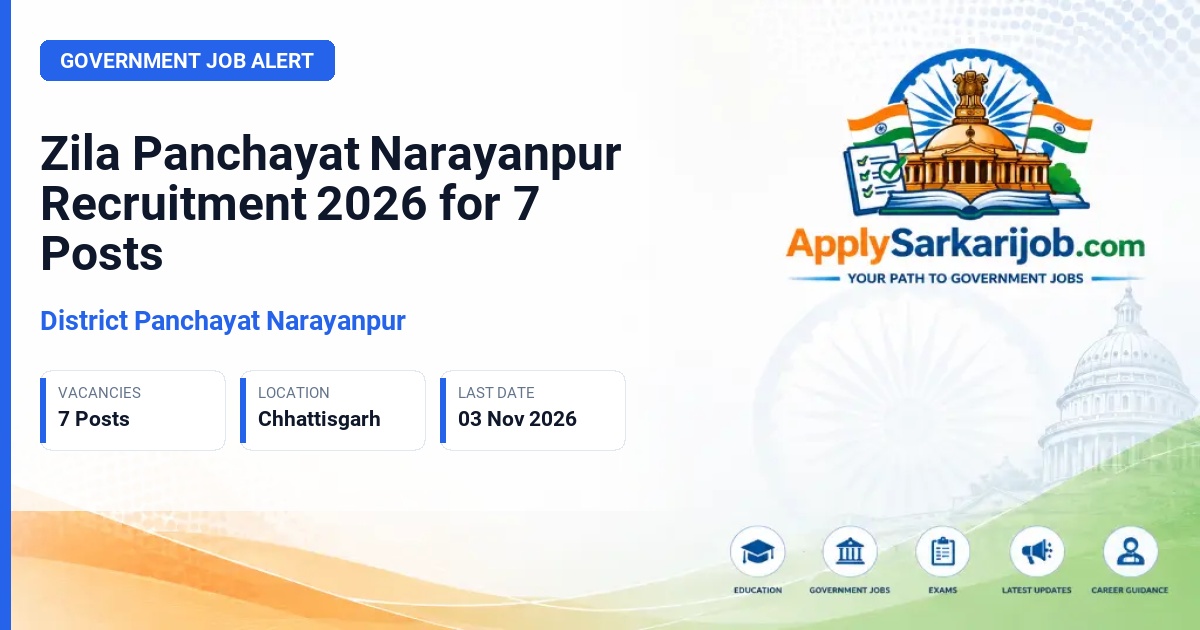 District Panchayat Narayanpur - Computer Programmer, Programme Officer, Assistant Programmer, Accountant Official Notification Poster & Schedule