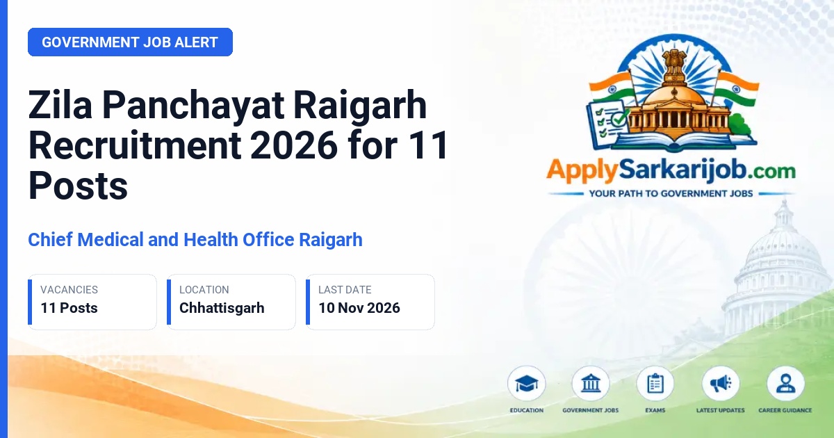 Chief Medical and Health Office Raigarh - Computer Programmer, Programme Officer, Assistant Programmer, Accountant Official Notification Poster & Schedule